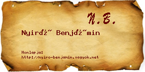 Nyirő Benjámin névjegykártya